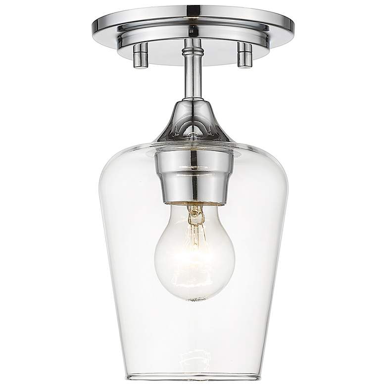 Image 2 Z-Lite Joliet 1 Light Flush Mount in Chrome