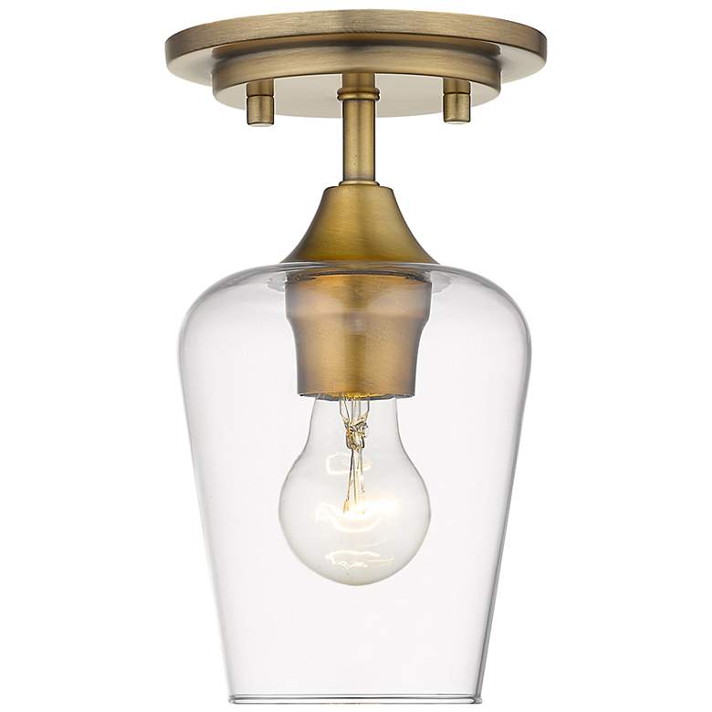 Image 2 Z-Lite Joliet 1 Light Flush Mount in Olde Brass