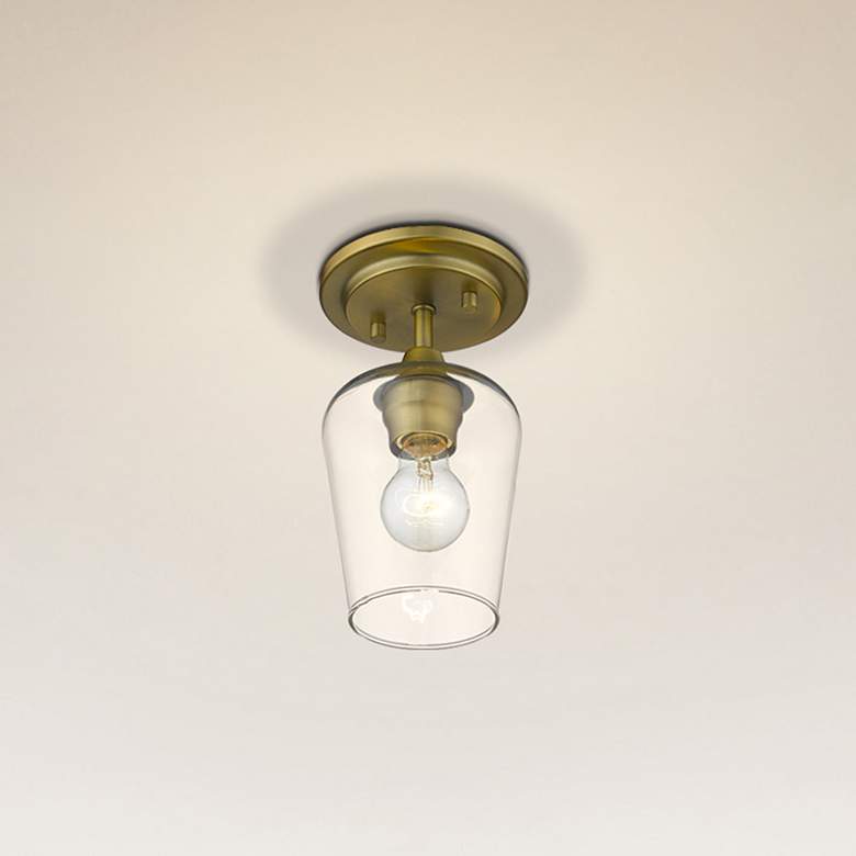 Image 1 Z-Lite Joliet 1 Light Flush Mount in Olde Brass