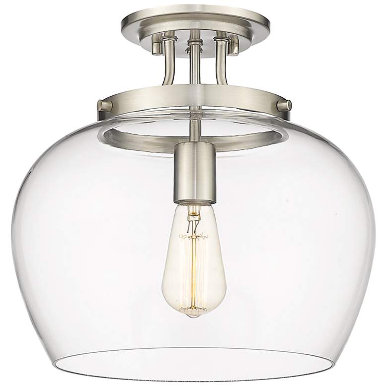 Image 1 Z-Lite Joliet 1 Light Semi Flush Mount in Brushed Nickel
