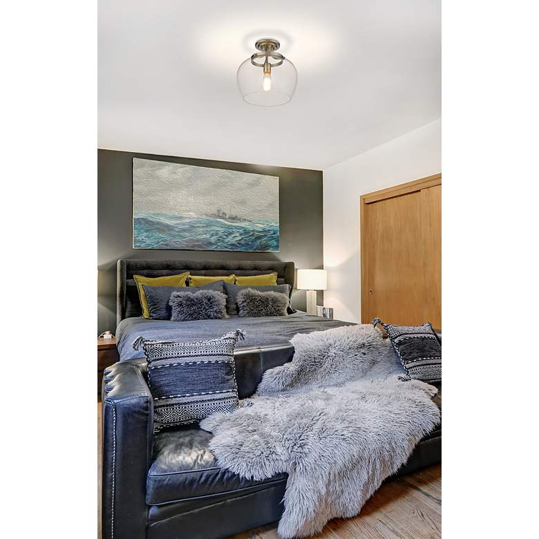 Image 2 Z-Lite Joliet 1 Light Semi Flush Mount in Brushed Nickel more views