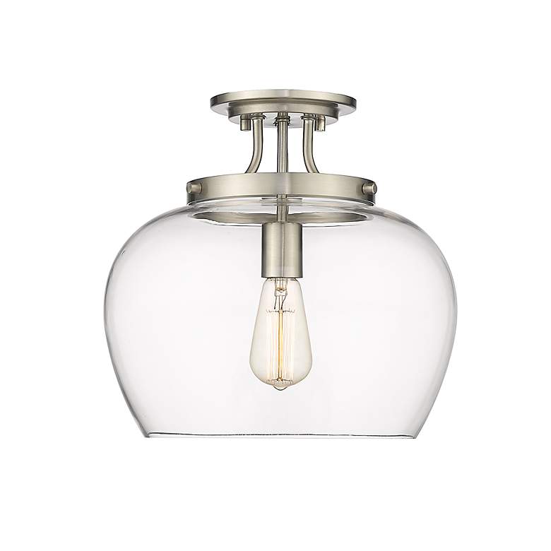 Image 4 Z-Lite Joliet 1 Light Semi Flush Mount in Brushed Nickel more views