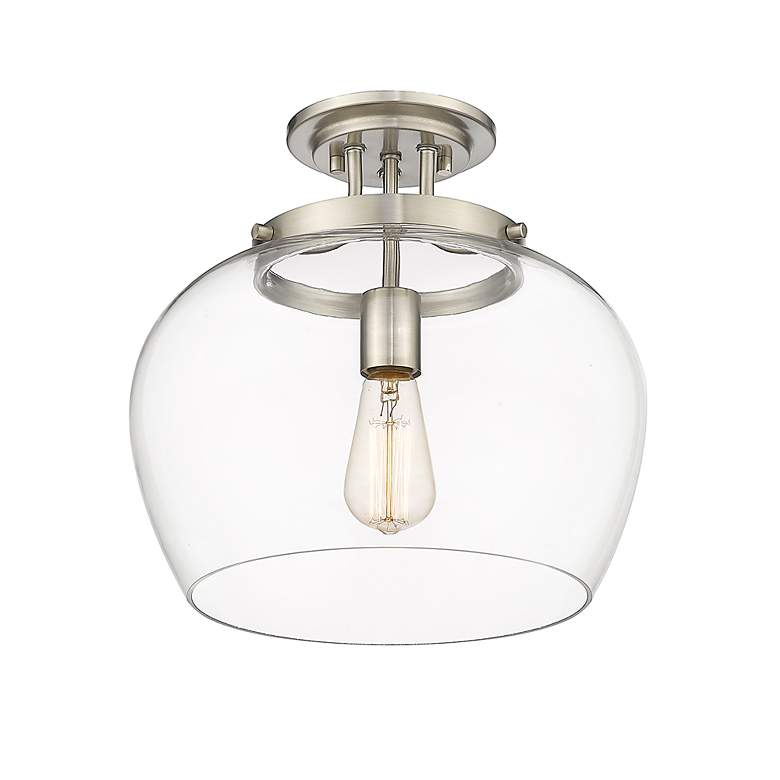 Image 5 Z-Lite Joliet 1 Light Semi Flush Mount in Brushed Nickel more views