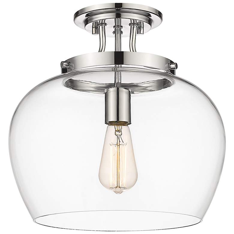 Image 2 Z-Lite Joliet 1 Light Semi Flush Mount in Chrome