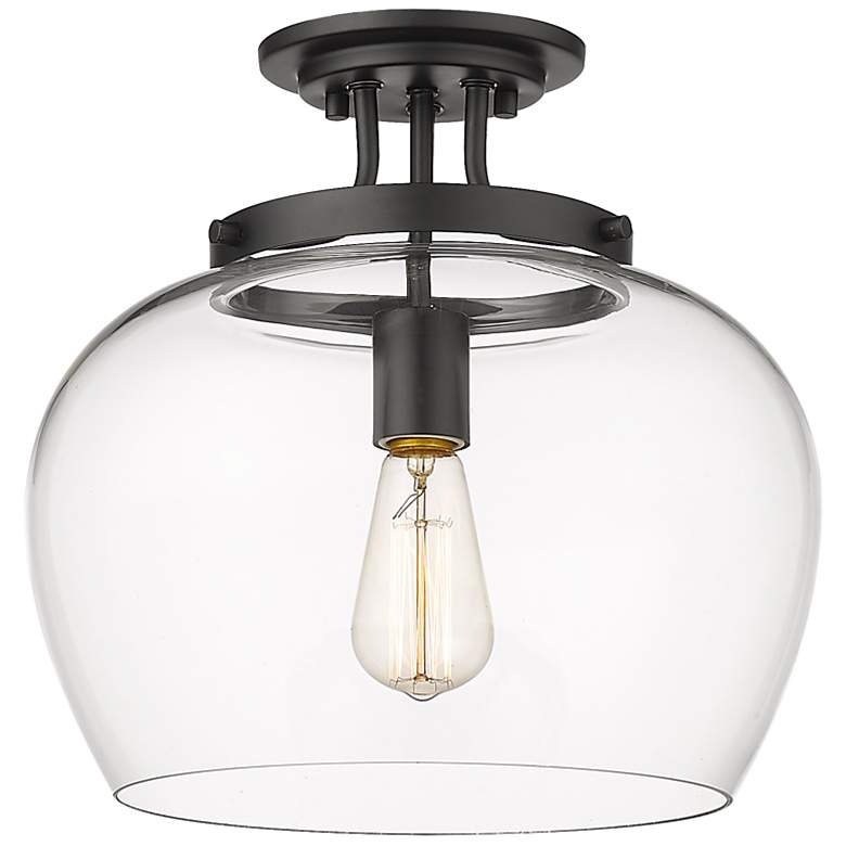 Image 2 Z-Lite Joliet 1 Light Semi Flush Mount in Matte Black