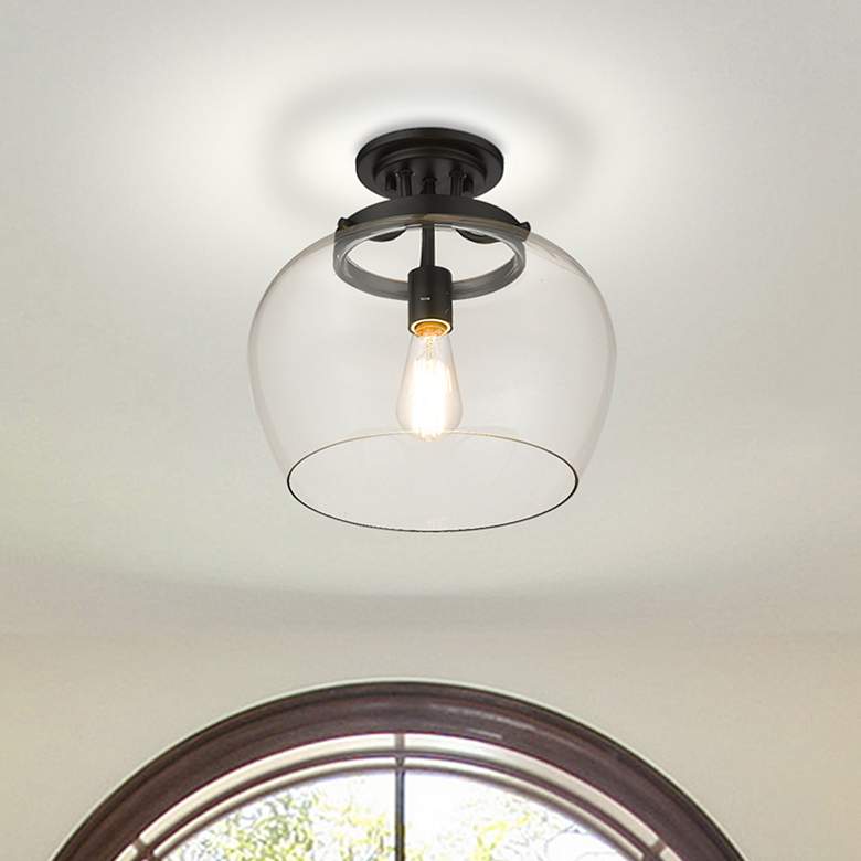 Image 1 Z-Lite Joliet 1 Light Semi Flush Mount in Matte Black