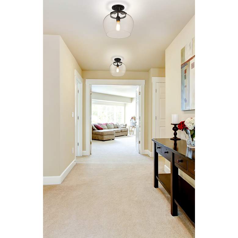 Image 4 Z-Lite Joliet 1 Light Semi Flush Mount in Matte Black more views