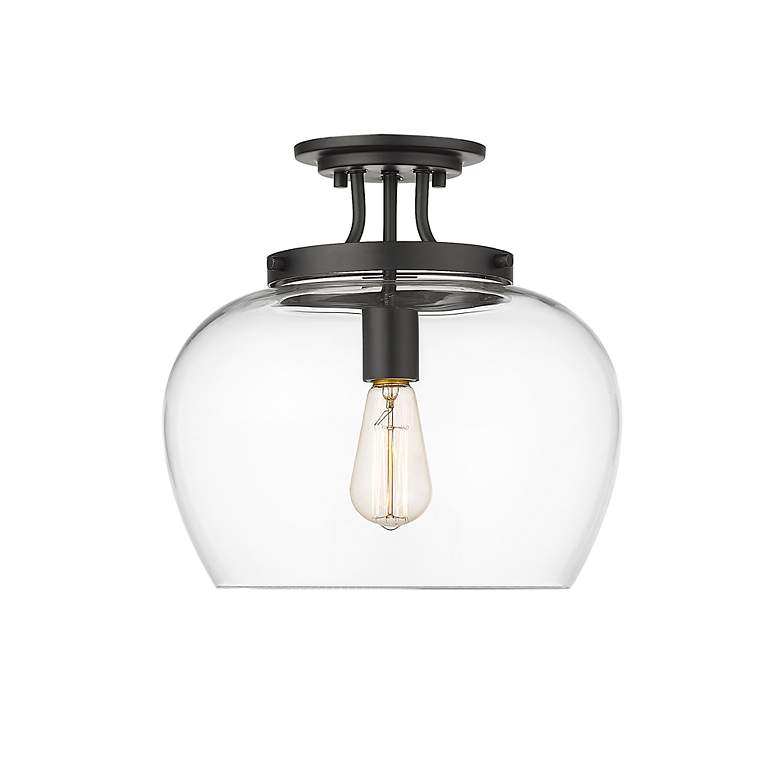Image 5 Z-Lite Joliet 1 Light Semi Flush Mount in Matte Black more views