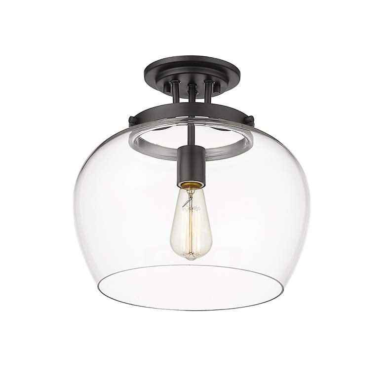 Image 6 Z-Lite Joliet 1 Light Semi Flush Mount in Matte Black more views