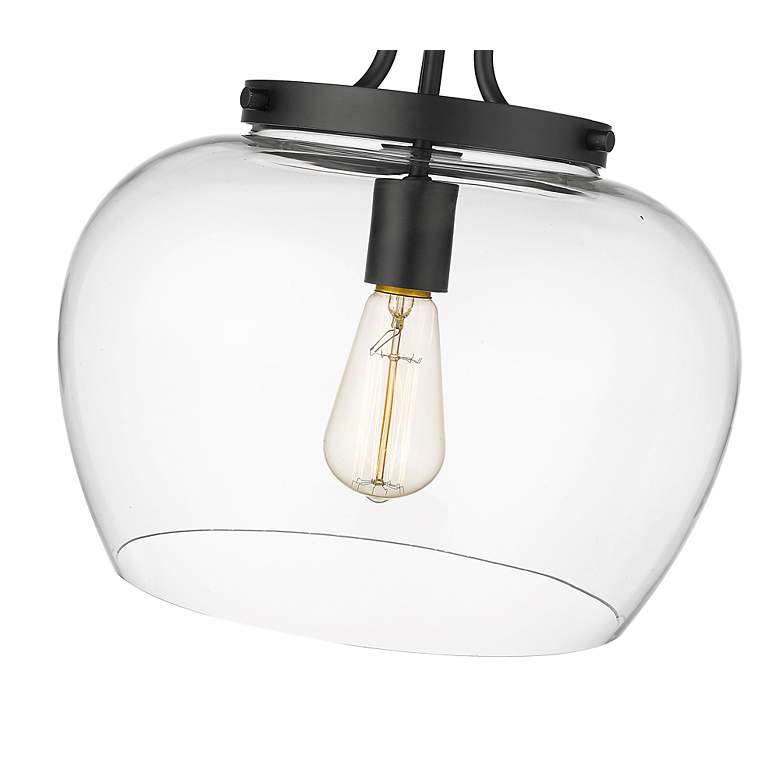 Image 7 Z-Lite Joliet 1 Light Semi Flush Mount in Matte Black more views