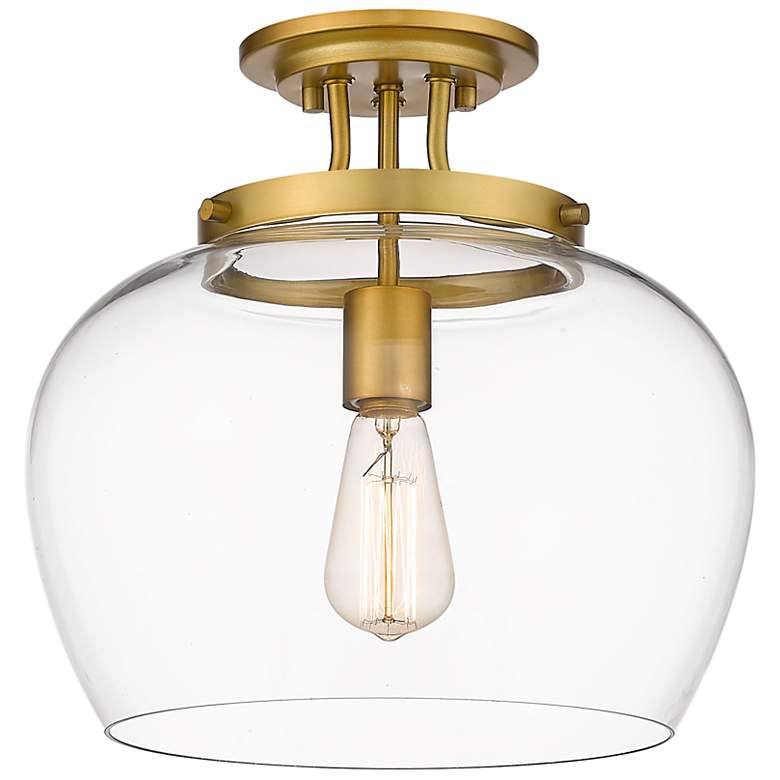 Image 2 Z-Lite Joliet 1 Light Semi Flush Mount in Olde Brass