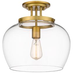 Z-Lite Joliet 1 Light Semi Flush Mount in Olde Brass