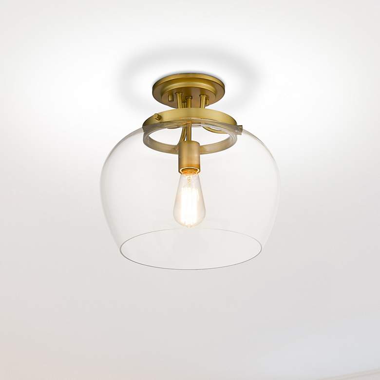 Image 1 Z-Lite Joliet 1 Light Semi Flush Mount in Olde Brass
