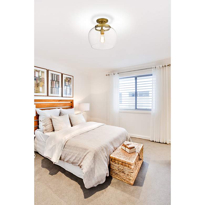 Image 3 Z-Lite Joliet 1 Light Semi Flush Mount in Olde Brass more views