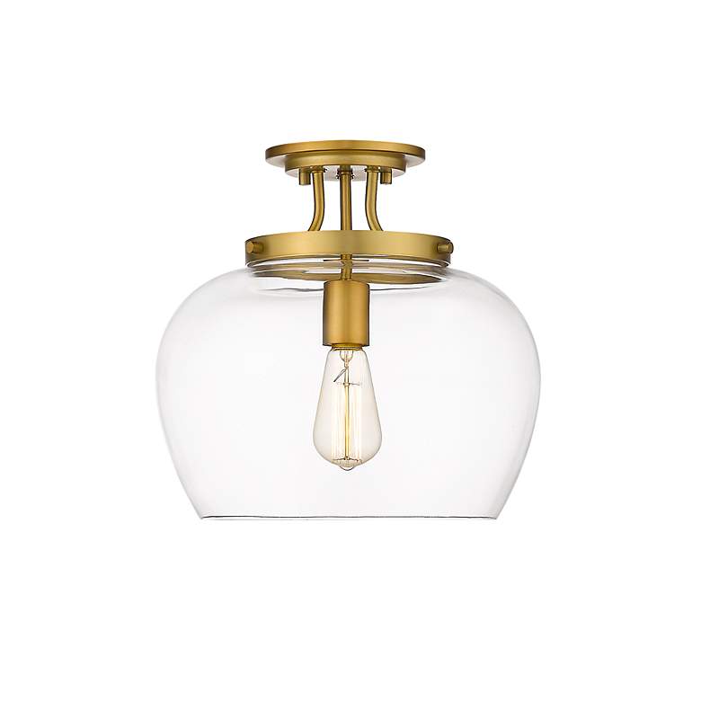 Image 5 Z-Lite Joliet 1 Light Semi Flush Mount in Olde Brass more views