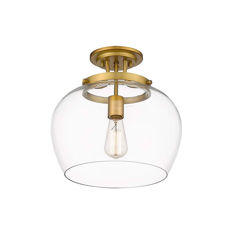 Image 6 Z-Lite Joliet 1 Light Semi Flush Mount in Olde Brass more views
