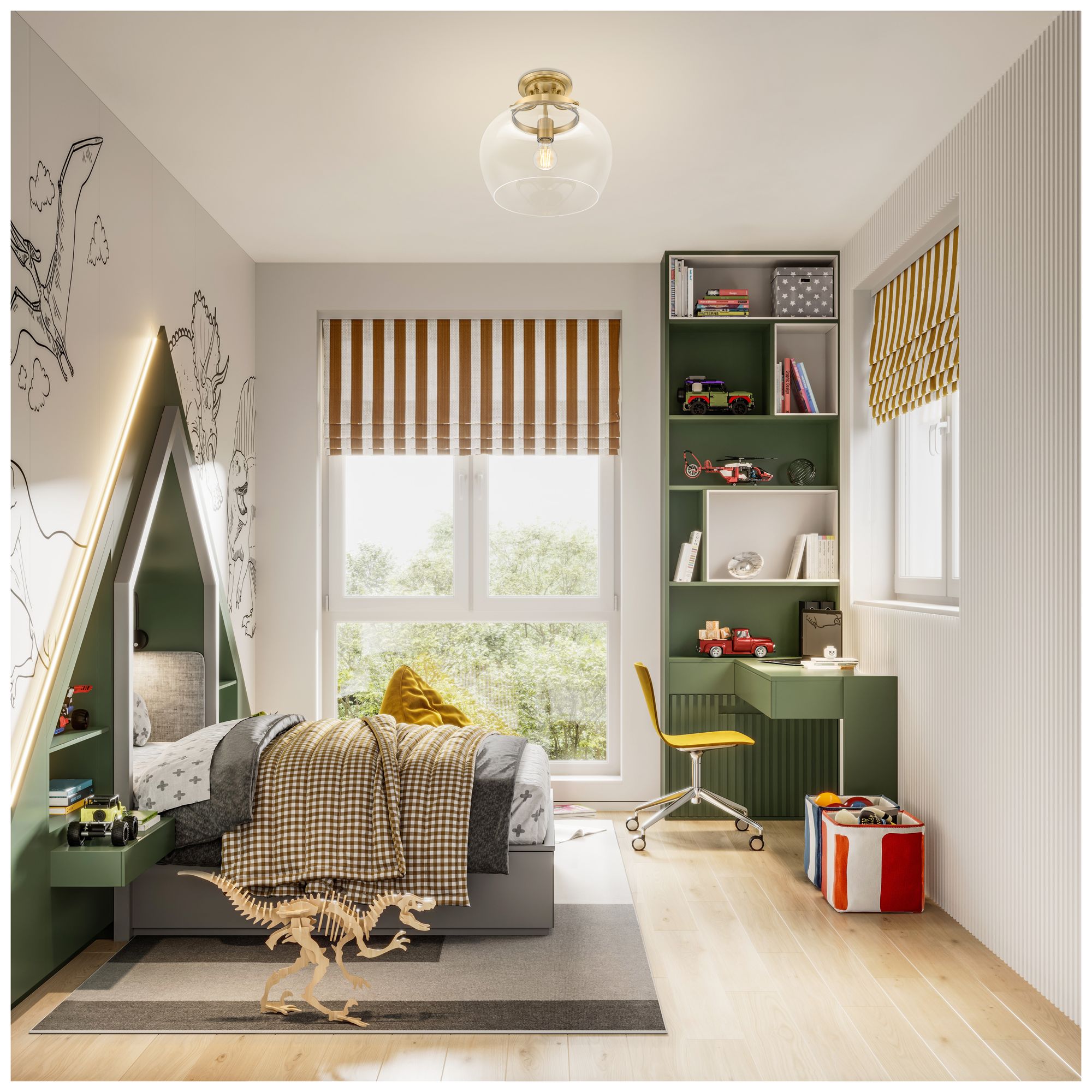 Image 6 Z-Lite Joliet 16 inch Brass 1 Light Semi Flush Mount with Clear Glass Shade more views