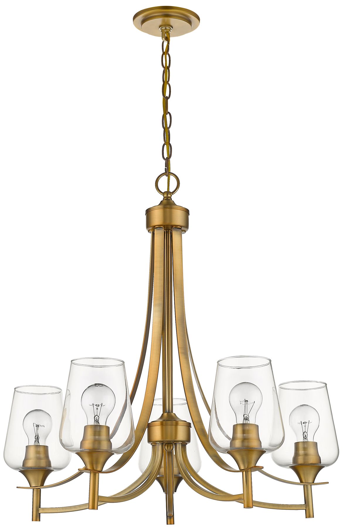 Z-Lite Joliet 25" Wide Olde Brass 5-Light Chandelier