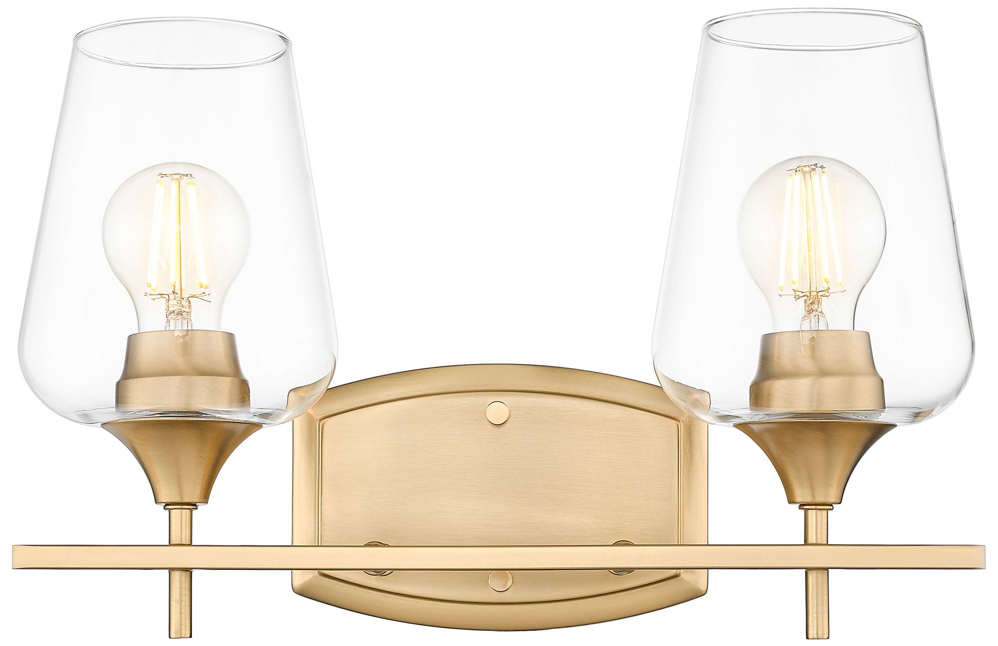 Image 4 Z-Lite Joliet Brass 2 Light Vanity with Clear Glass Shade more views