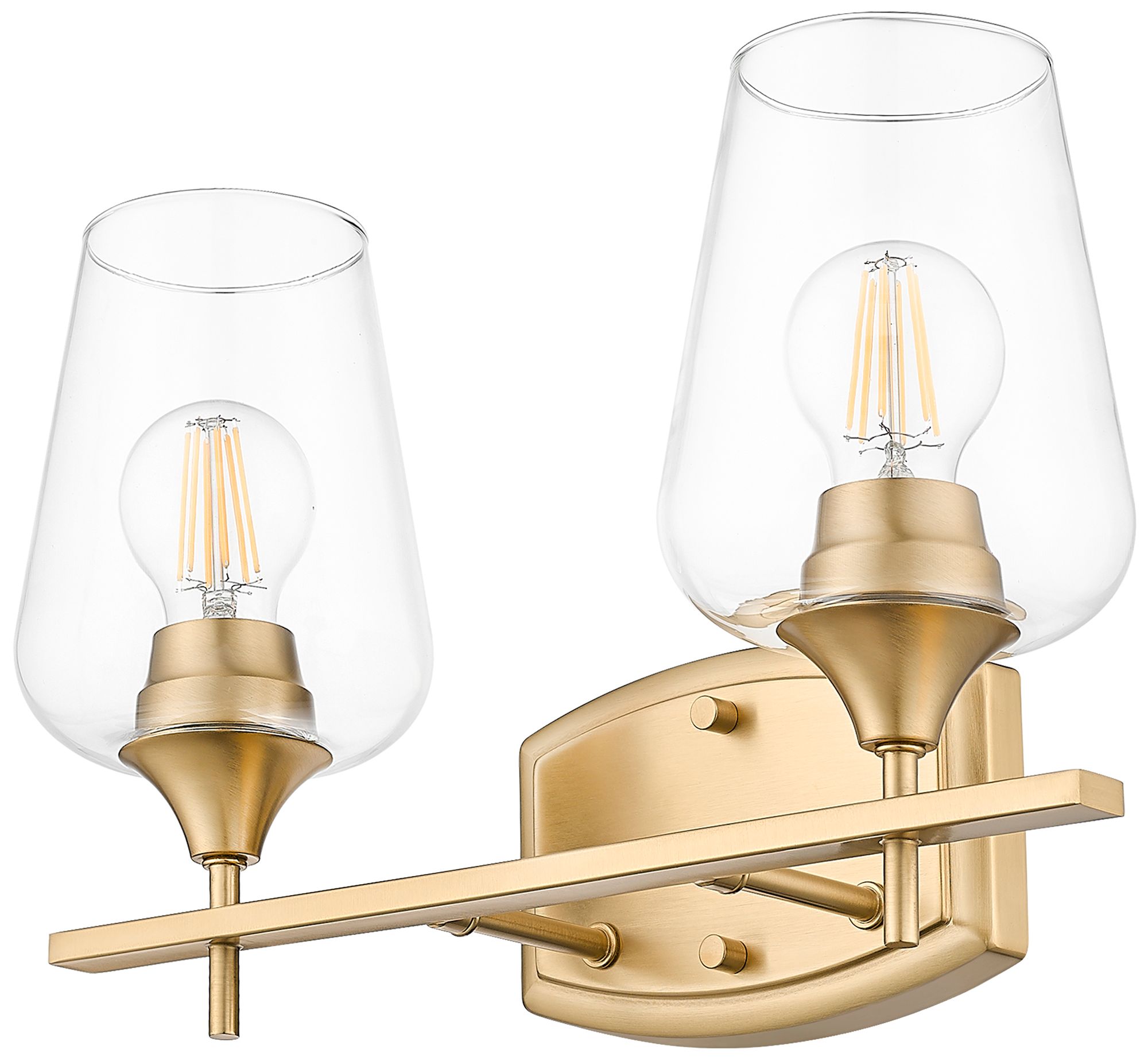 Image 7 Z-Lite Joliet Brass 2 Light Vanity with Clear Glass Shade more views