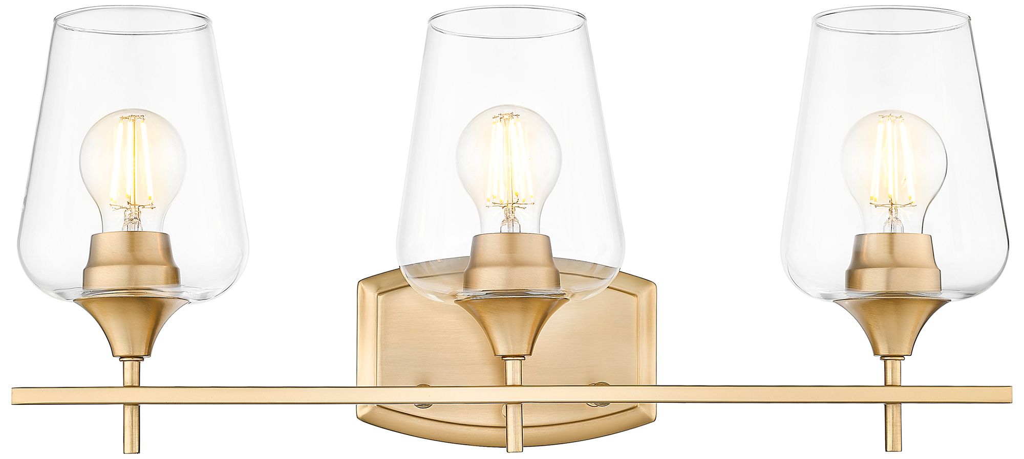 Image 4 Z-Lite Joliet Brass 3 Light Vanity with Clear Glass Shade more views