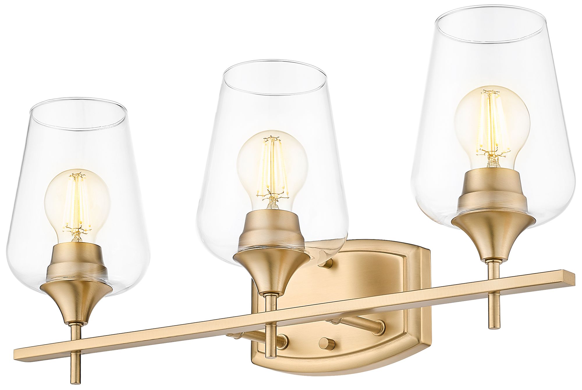 Image 5 Z-Lite Joliet Brass 3 Light Vanity with Clear Glass Shade more views