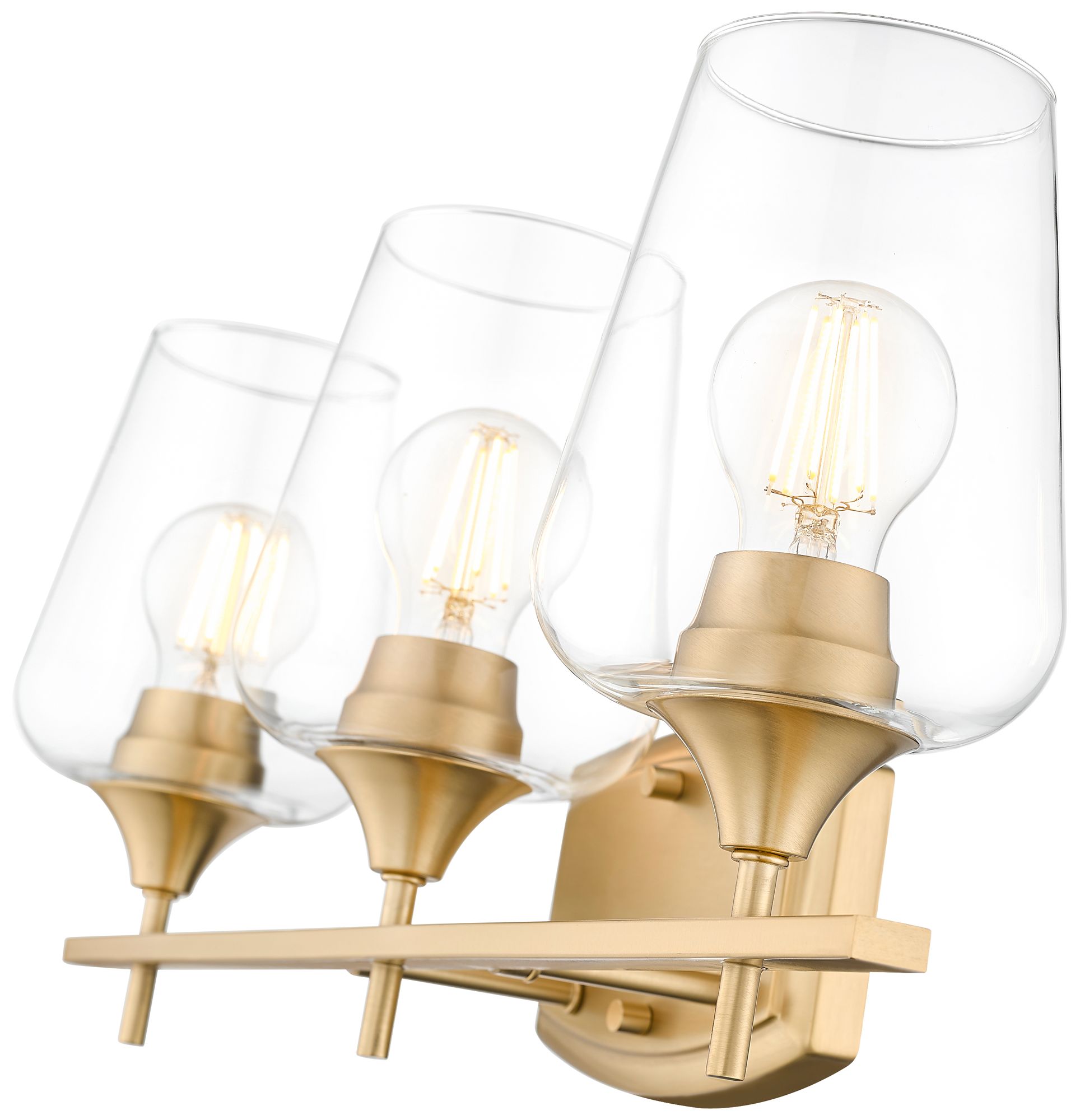 Image 6 Z-Lite Joliet Brass 3 Light Vanity with Clear Glass Shade more views