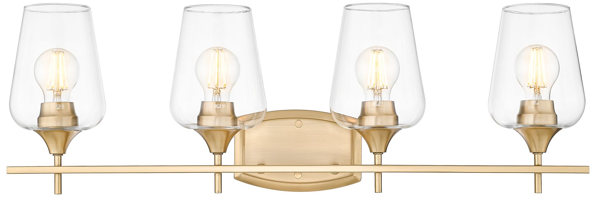 Image 4 Z-Lite Joliet Brass 4 Light Vanity with Clear Glass Shade more views