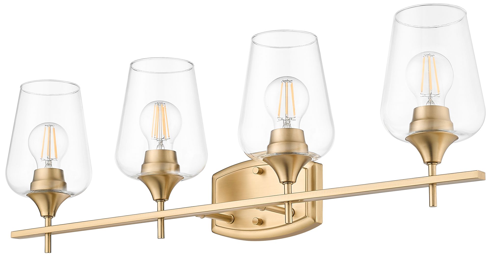 Image 7 Z-Lite Joliet Brass 4 Light Vanity with Clear Glass Shade more views