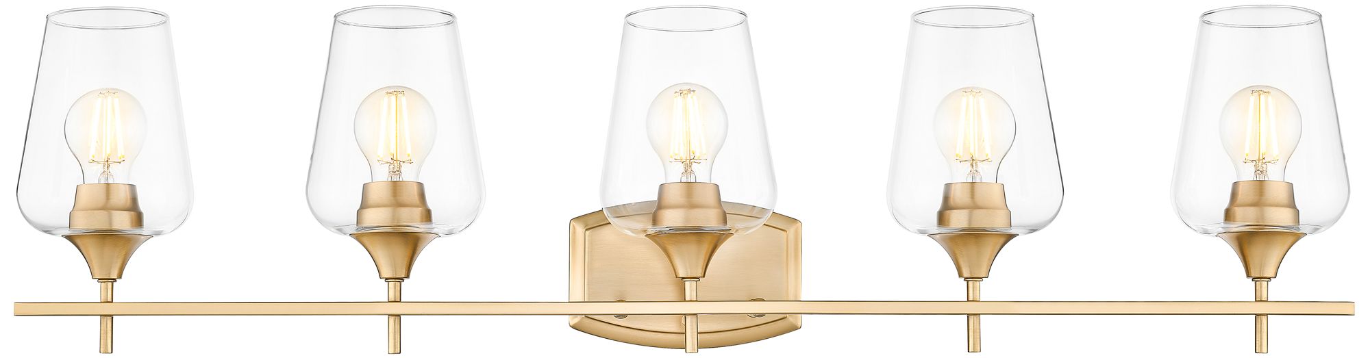 Image 4 Z-Lite Joliet Brass 5 Light Vanity with Clear Glass Shade more views