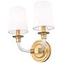 5_Z-Lite Katerina 13" High Rubbed Brass 2-Light Wall Sconce more views