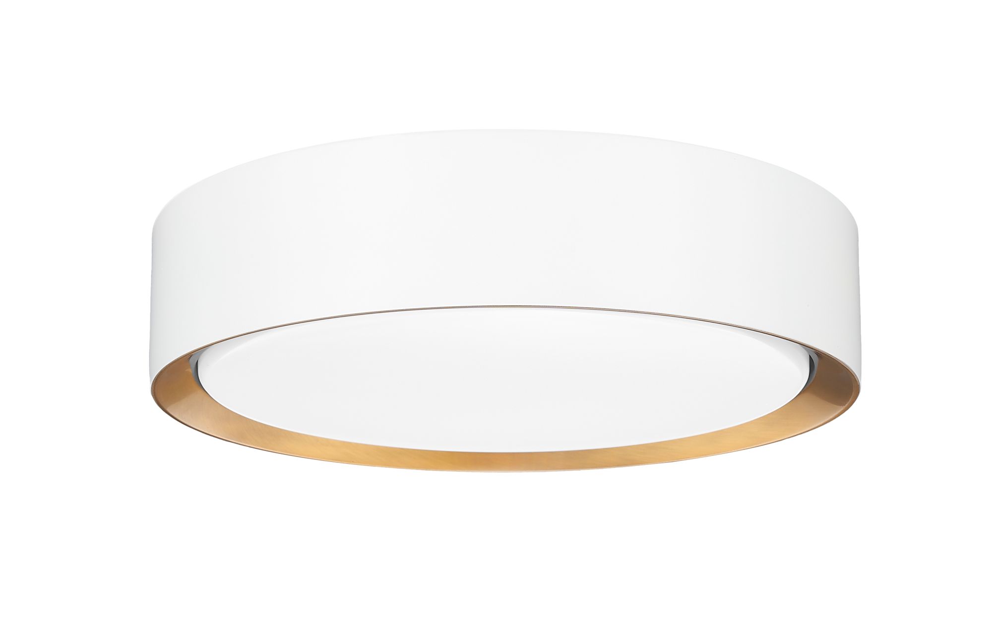 Z-Lite Kawan 12" Wide Matte White And Gold LED Ceiling Light