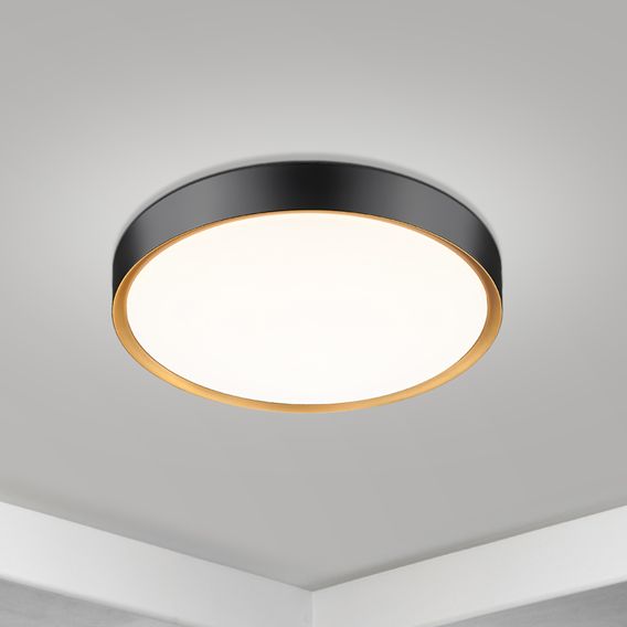Z-Lite Kawan 20" Wide Matte Black And Gold LED Ceiling Light