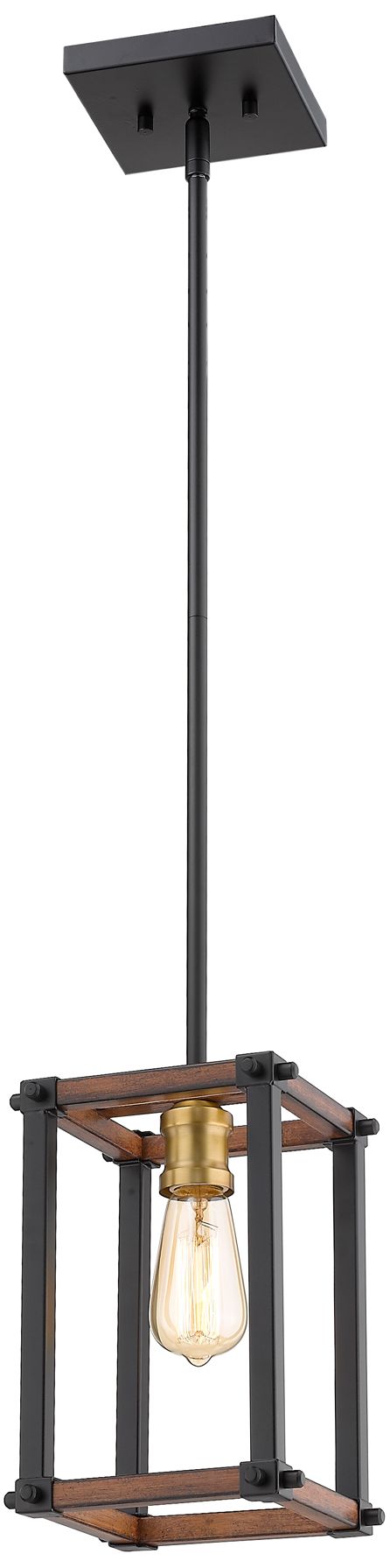 Image 4 Z-Lite Kirkland 6 1/4" Wide Rustic Mahogany Mini Pendant more views