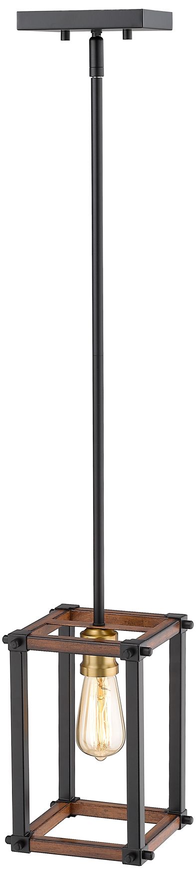 Image 5 Z-Lite Kirkland 6 1/4" Wide Rustic Mahogany Mini Pendant more views