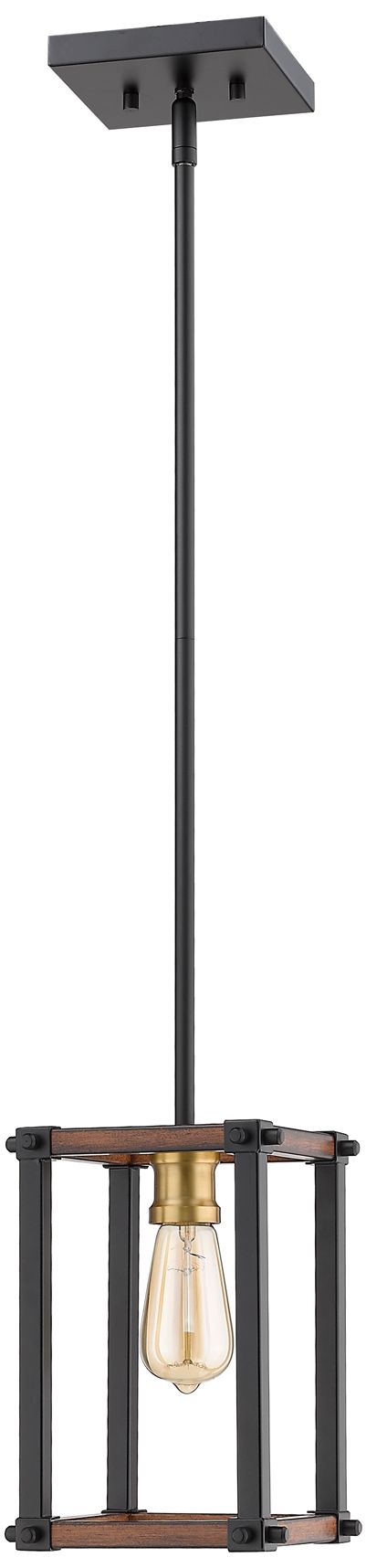 Image 6 Z-Lite Kirkland 6 1/4" Wide Rustic Mahogany Mini Pendant more views