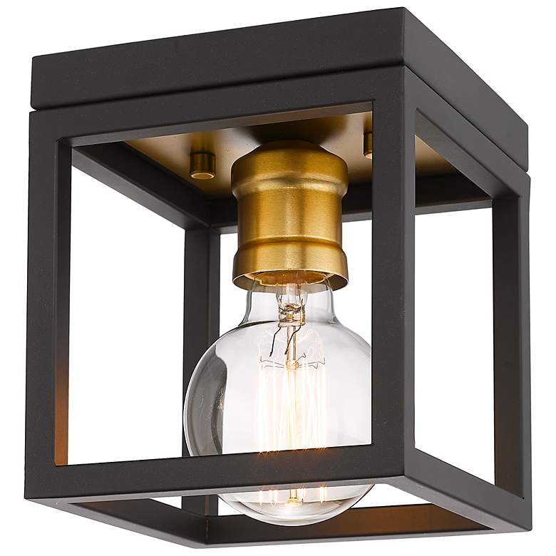 Image 2 Z-Lite Kube 5 3/4" Wide Industrial Bronze and Olde Brass Ceiling Light