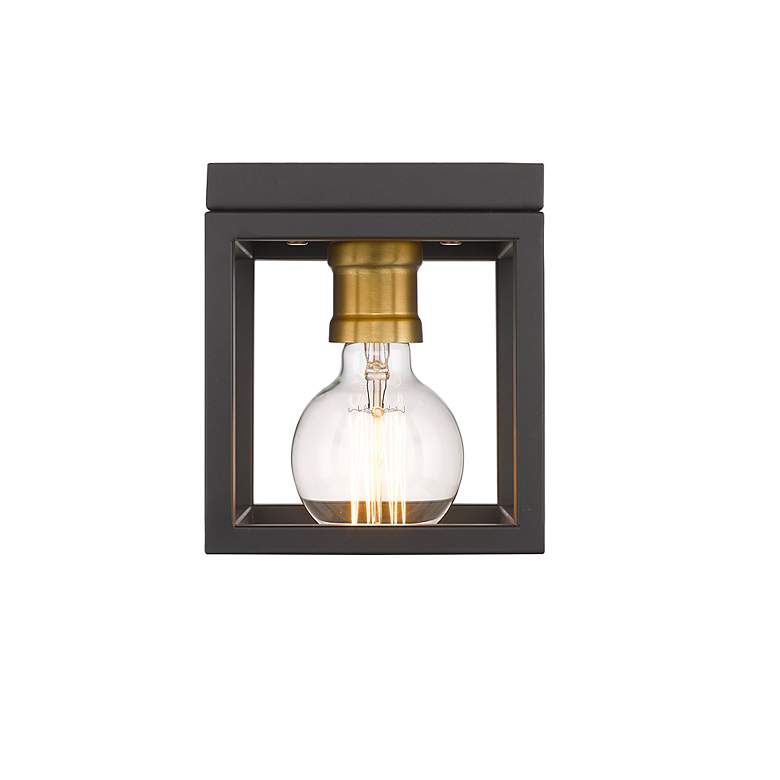 Image 5 Z-Lite Kube 5 3/4" Wide Industrial Bronze and Olde Brass Ceiling Light more views