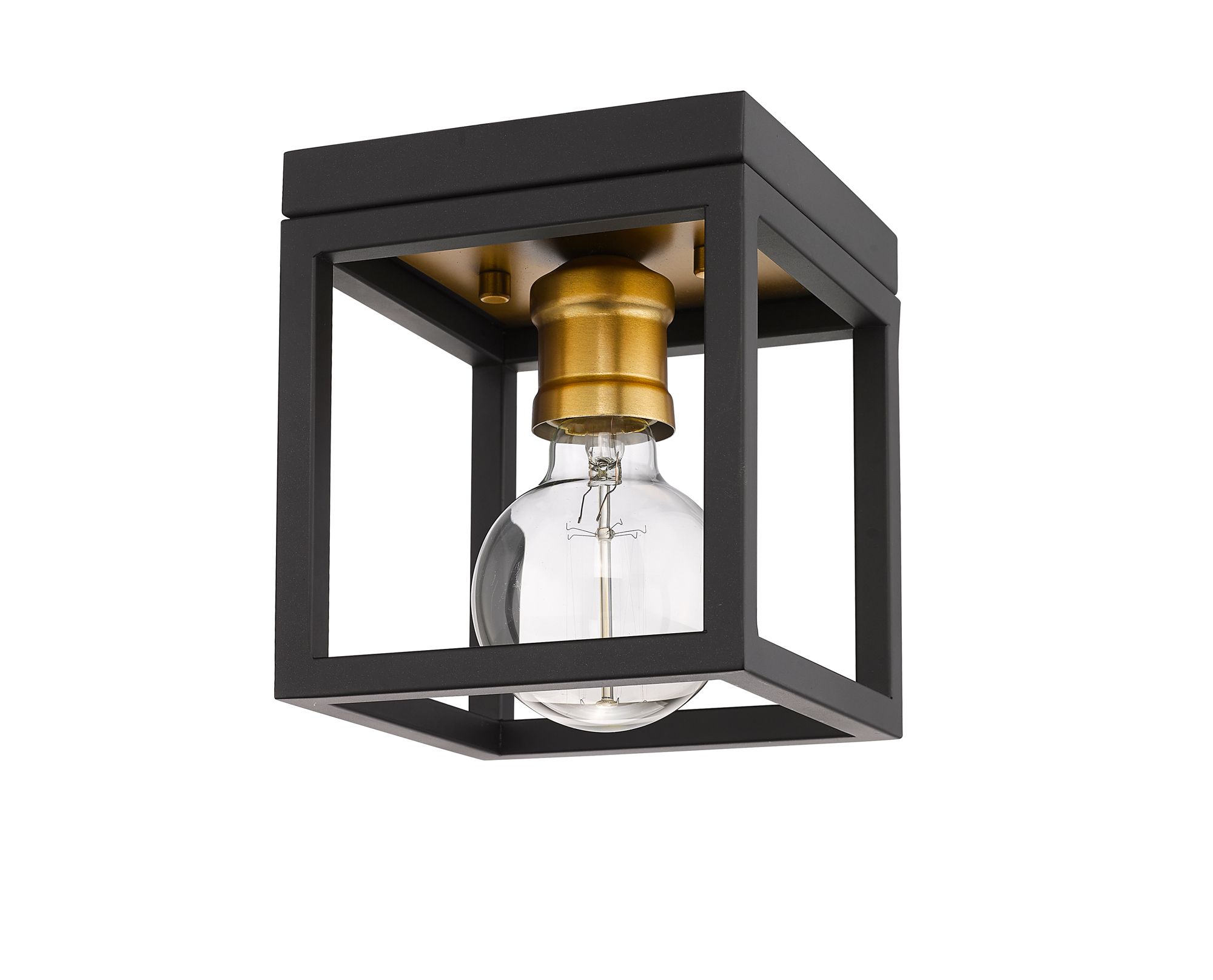 Z-Lite Kube 5 3/4" Wide Industrial Bronze and Olde Brass Ceiling Light