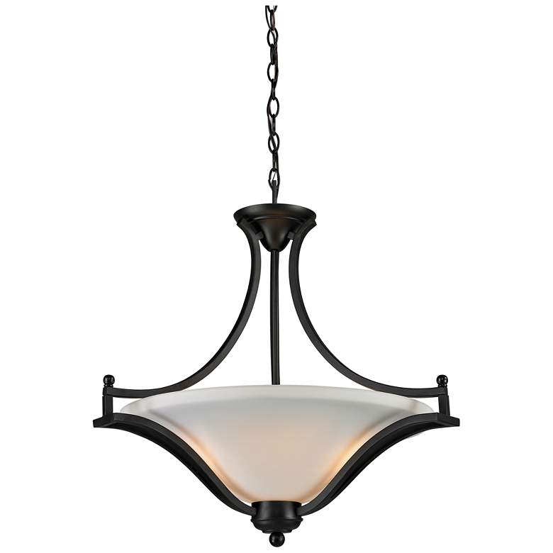 Image 1 Z-Lite Lagoon 24" Wide Matte Black 3-Light Pendant