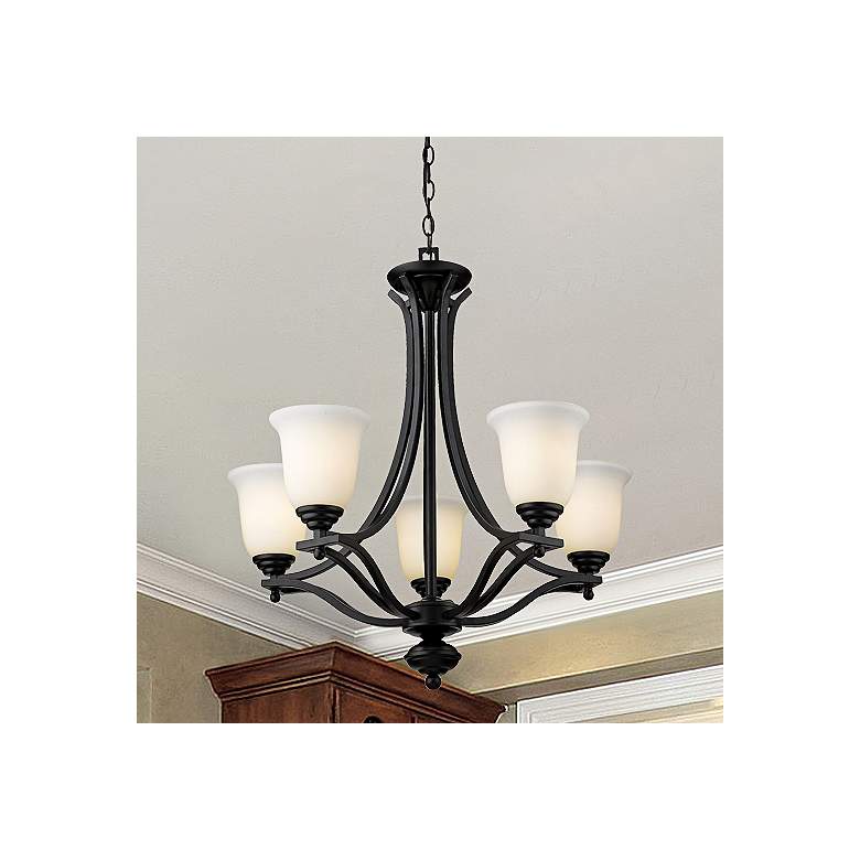 Image 2 Z-Lite Lagoon 26 1/2" Wide Matte Black 5-Light Chandelier