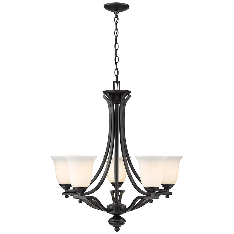 Image 7 Z-Lite Lagoon 26 1/2" Wide Matte Black 5-Light Chandelier more views