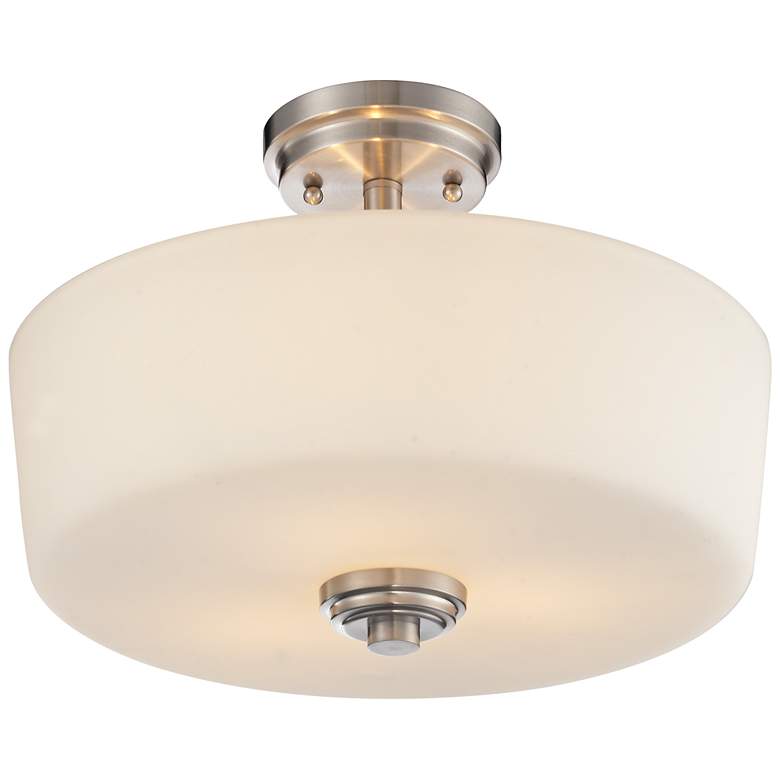 Image 1 Z-Lite Lamina 14 1/2" Wide Brushed Nickel Drum Ceiling Light