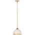 Z-Lite Landry 10" Wide Matte White Rubbed Brass Finish Dome Pendant