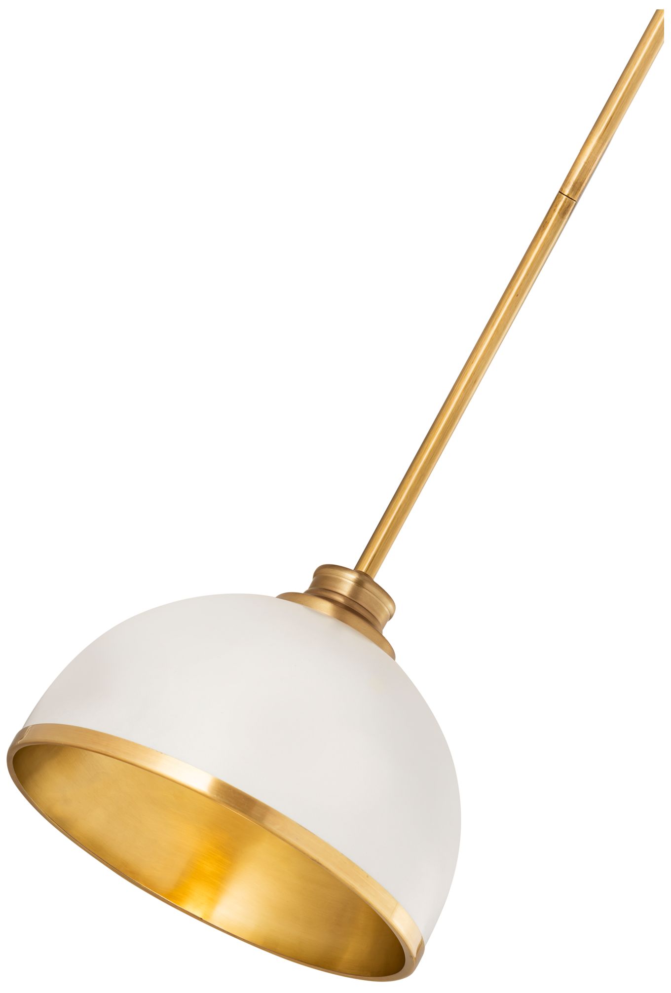 Image 6 Z-Lite Landry 10" Wide Matte White Rubbed Brass Finish Dome Pendant more views