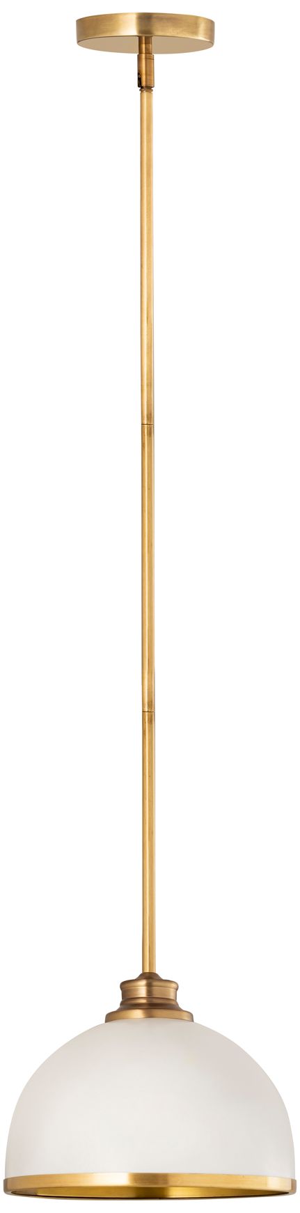 Image 7 Z-Lite Landry 10" Wide Matte White Rubbed Brass Finish Dome Pendant more views