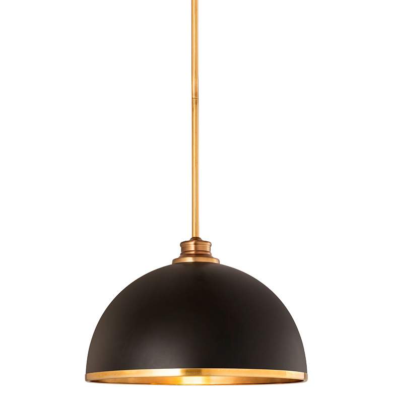 Image 1 Z-Lite Landry 14 inch Wide Rubbed Brass Matte Black Pendant Light