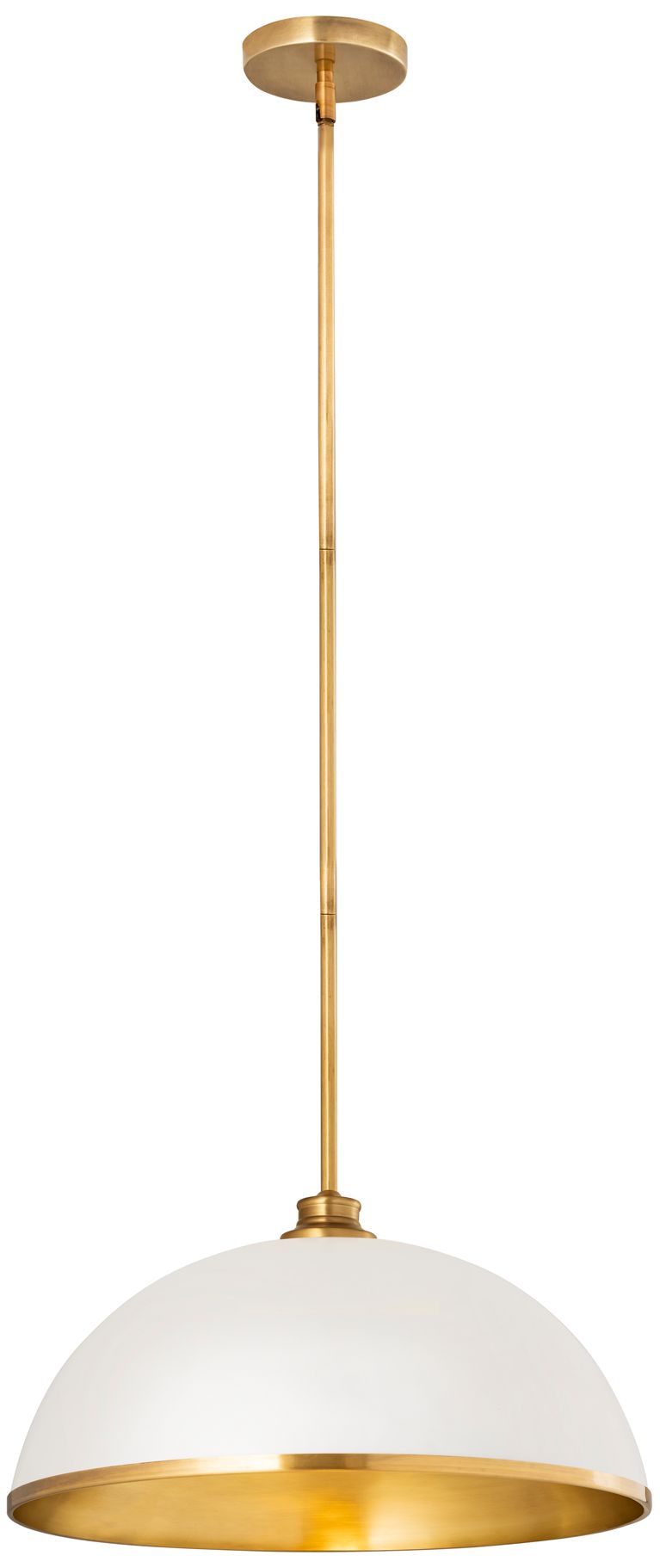 Image 4 Z-Lite Landry 20" Wide Rubbed Brass Matte White Pendant Light more views