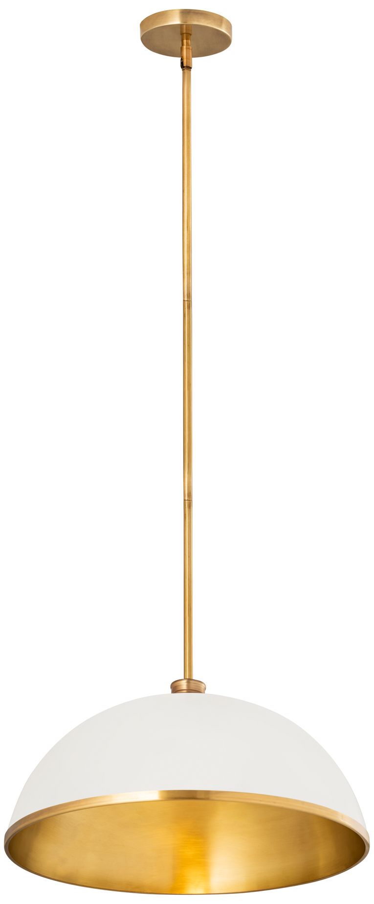 Image 5 Z-Lite Landry 20" Wide Rubbed Brass Matte White Pendant Light more views