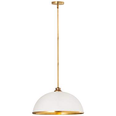 Z-Lite Landry 20" Wide Rubbed Brass Matte White Pendant Light